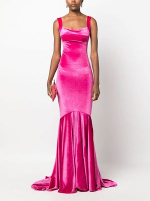 Plisované dlouhé šaty Atu Body Couture růžové