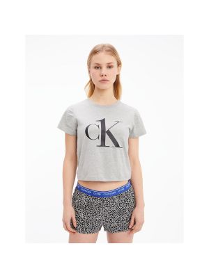 Pijama de algodón Calvin Klein Underwear gris