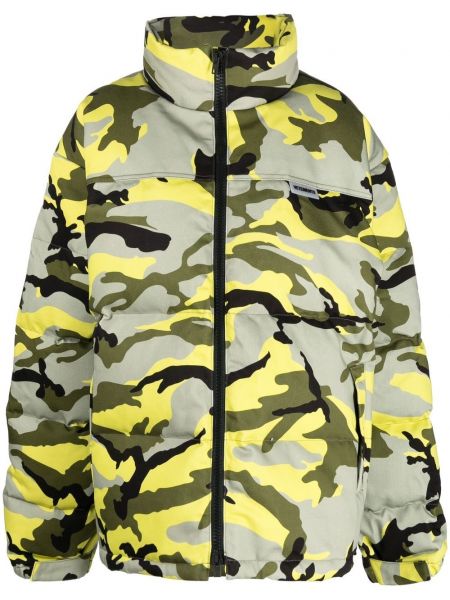 Pernata jakna s printom s camo uzorkom Vetements zelena