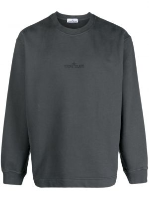 Sweatshirt mit stickerei aus baumwoll Stone Island grau