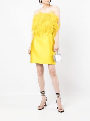 Žluté mini šaty z peří Isabel Sanchis