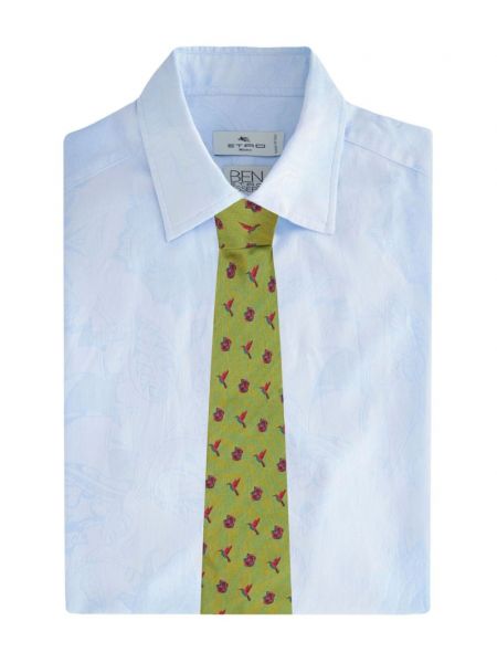 Žakardinis šilkinis kaklaraištis Etro žalia