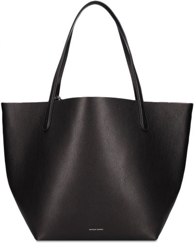 Kožená nákupná taška Mansur Gavriel čierna
