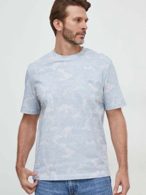 Bombažna majica Armani Exchange modra