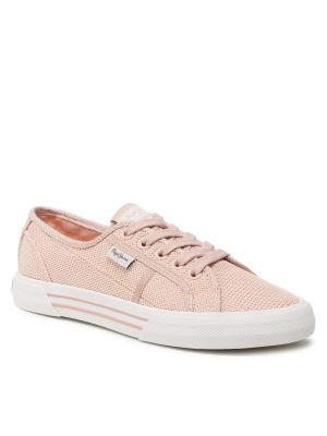 Ниски обувки Pepe Jeans розово