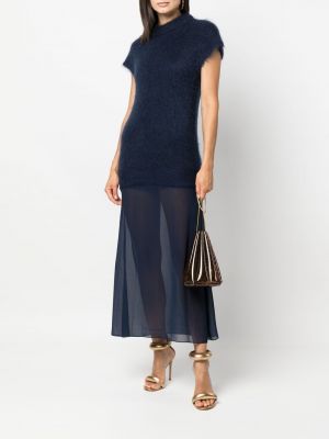Mohérové průsvitné šaty Erika Cavallini modré