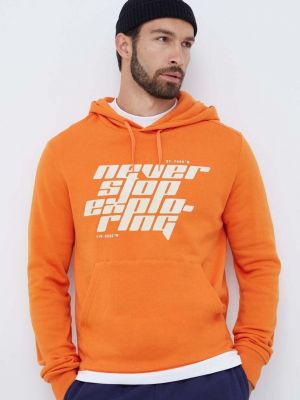 Pamučna hoodie s kapuljačom The North Face narančasta