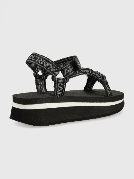 Sandale s platformom s punim potplatom Karl Lagerfeld crna