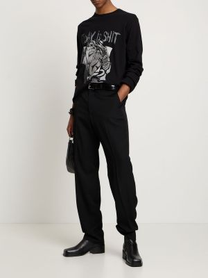 Tričko s dlouhými rukávy Yohji Yamamoto černé