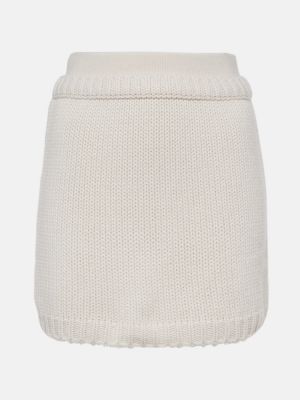 Mini falda de cachemir con estampado de cachemira Lisa Yang blanco