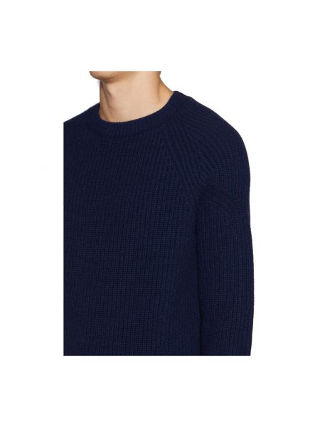 Jersey de lana de tela jersey de cuello redondo Daniele Alessandrini azul