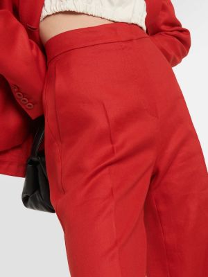 Pantaloni din jacard Max Mara roșu