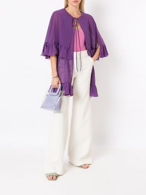 Bluse mit rundem ausschnitt Adriana Degreas lila