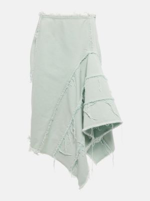 Traper suknja s izlizanim efektom Dries Van Noten zelena
