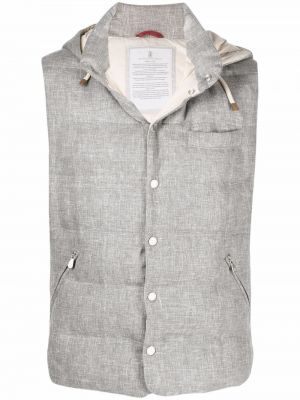 Leder weste Brunello Cucinelli blau