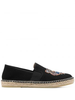 Tigerstripete brodert espadrillos Kenzo svart