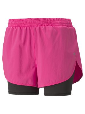 Pantalones cortos deportivos con trenzado Puma rosa