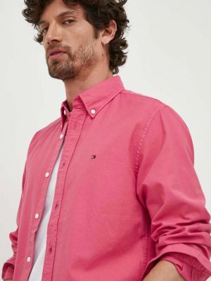 Koszula bawełniana Tommy Hilfiger różowa