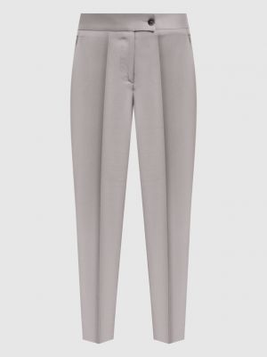 Вовняні прямі брюки Enrico Mandelli сірі