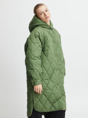Prošívaný zimní kabát s kapucí Ichi zelený