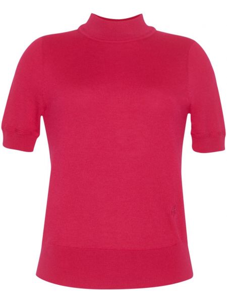 Kaschmir top mit stickerei Adam Lippes pink