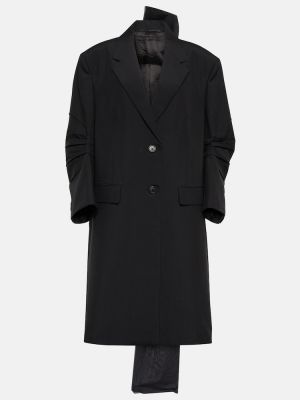 Mohérový kabát s mašľou Prada čierna