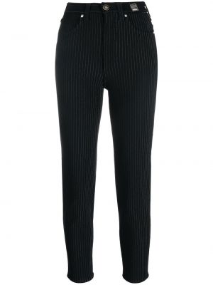 Pantalon skinny à rayures Versace Pre-owned noir