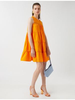 Mini obleka brez rokavov Koton oranžna
