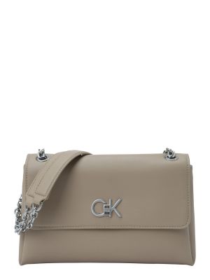 Чанта през рамо Calvin Klein сребристо