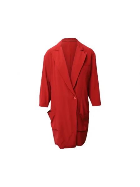 Jedwabny płaszcz Miu Miu Pre-owned czerwony