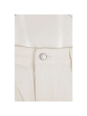 Pantalones rectos de algodón Stussy blanco