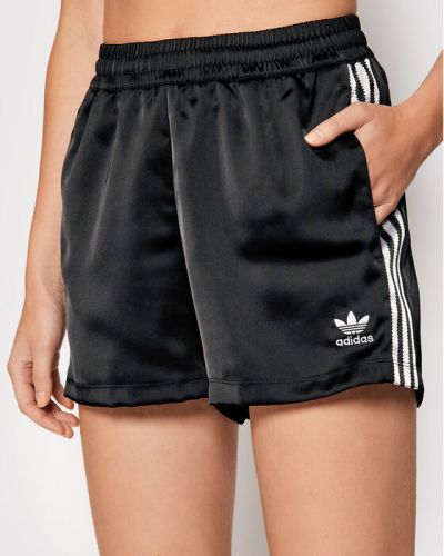 Szatén sport rövidnadrág Adidas fekete