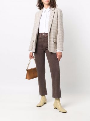 Pantalones rectos de cintura alta Re/done marrón