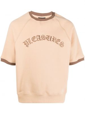 Bavlnené tričko s výšivkou Pleasures béžová