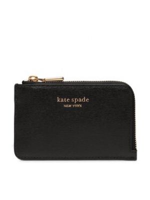 Czarny portfel skórzany na zamek Kate Spade