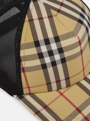 Kapa s šiltom s karirastim vzorcem z mrežo Burberry rjava