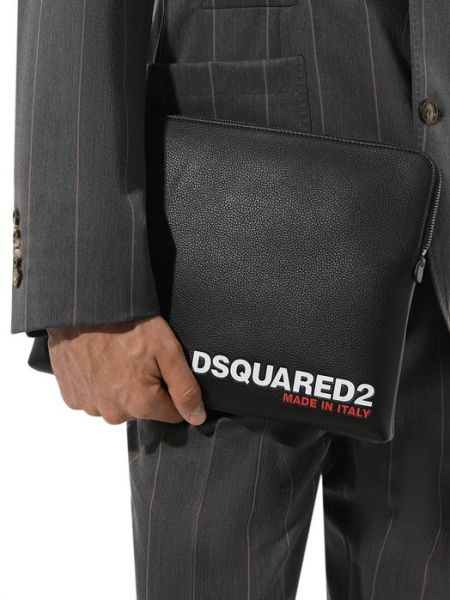Кожаная сумка Dsquared2 черная