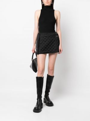 Dygsniuotas mini sijonas Durazzi Milano juoda