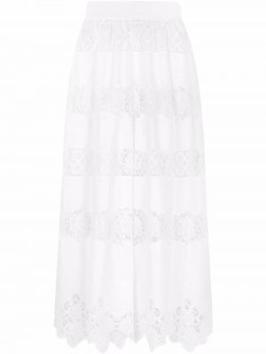 Ažūriniai siuvinėtos culotte kelnės Dolce & Gabbana balta