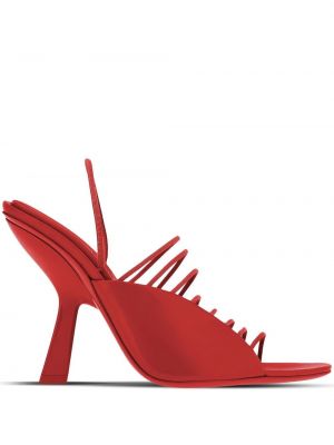 Kožené sandály Salvatore Ferragamo červené