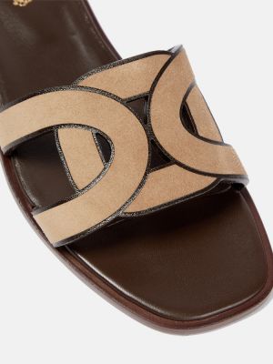Kožené sandále Tod's hnedá