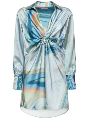 Saténové mini šaty Jonathan Simkhai - modrá