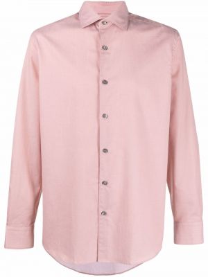 Růžová péřová košile s knoflíky Ermenegildo Zegna
