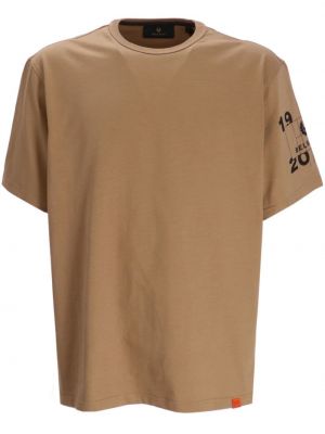 Kokvilnas t-krekls ar apdruku Belstaff brūns