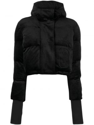 Sametová péřová bunda s kapucí Gcds černá