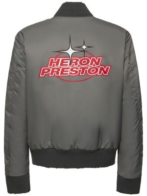 Nylónová bunda s potlačou Heron Preston sivá