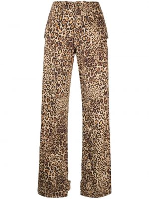 Pantaloni cargo cu imagine cu model leopard Etro maro