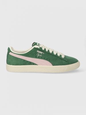 Sneakersy zamszowe Puma zielone