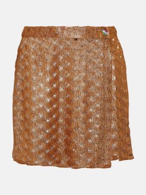 Mini sukně s vysokým pasem Missoni Mare hnědé