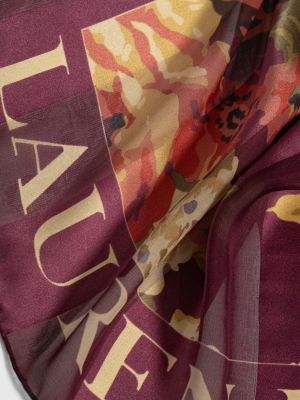 Hedvábný šátek Lauren Ralph Lauren vínový